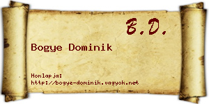 Bogye Dominik névjegykártya